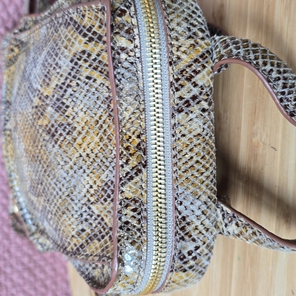 Hammitt Mini Backpack in Brown Snakeskin Print with Gold Studs main image 9